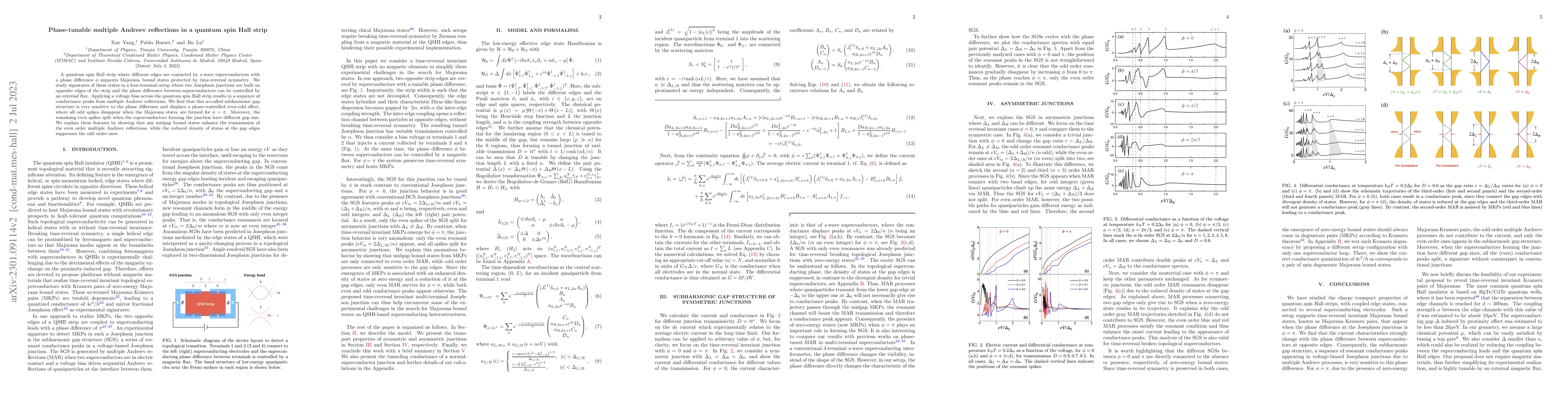 Thumbnail for Phase-tunable multiple Andreev reflections in a quantum spin Hall strip