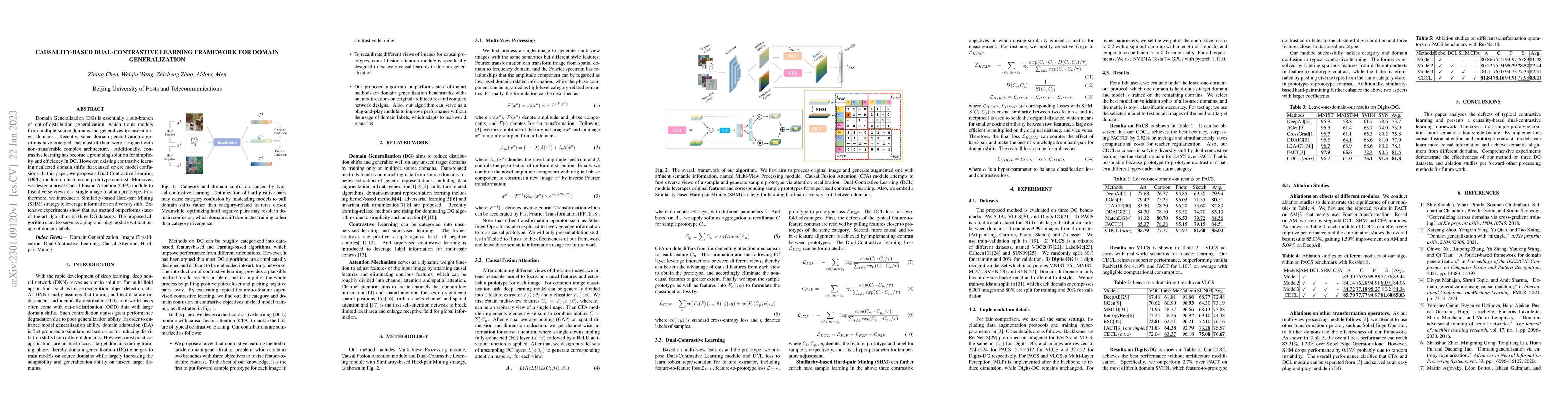 Thumbnail for Causality-based Dual-Contrastive Learning Framework for Domain
  Generalization