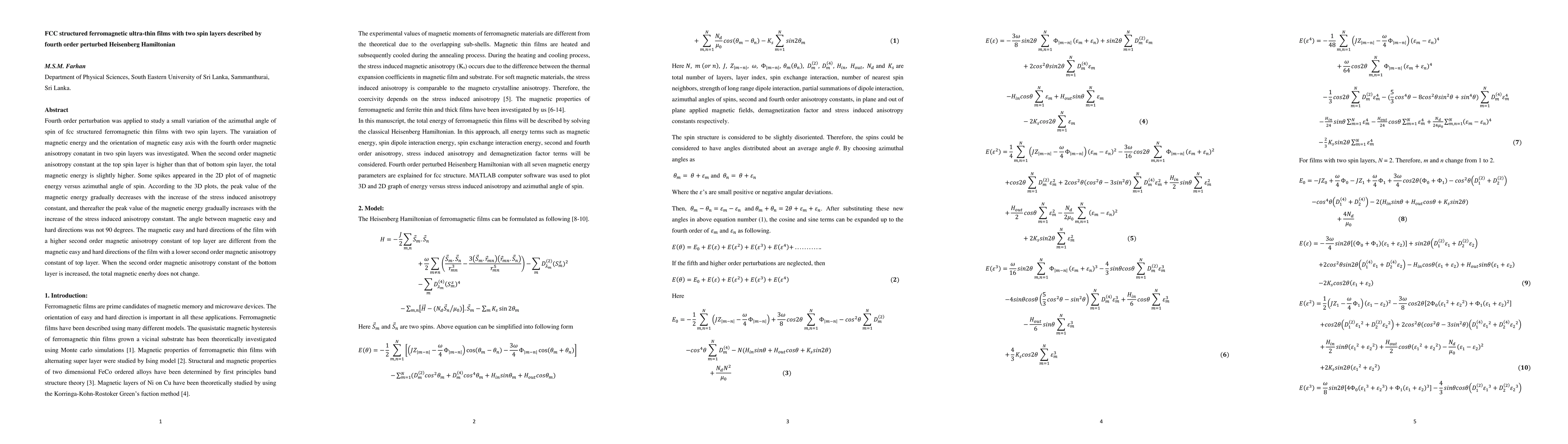 Thumbnail for FCC structured ferromagnetic ultra-thin films with two spin layers
  described by fourth order perturbed Heisenberg Hamiltonian