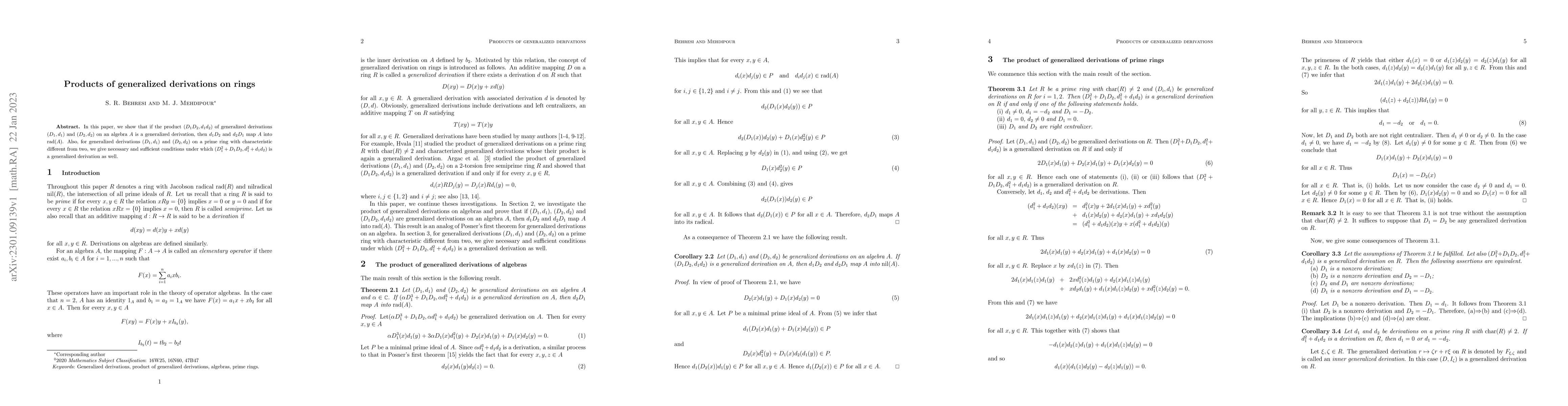 Thumbnail for Products of generalized derivations on rings