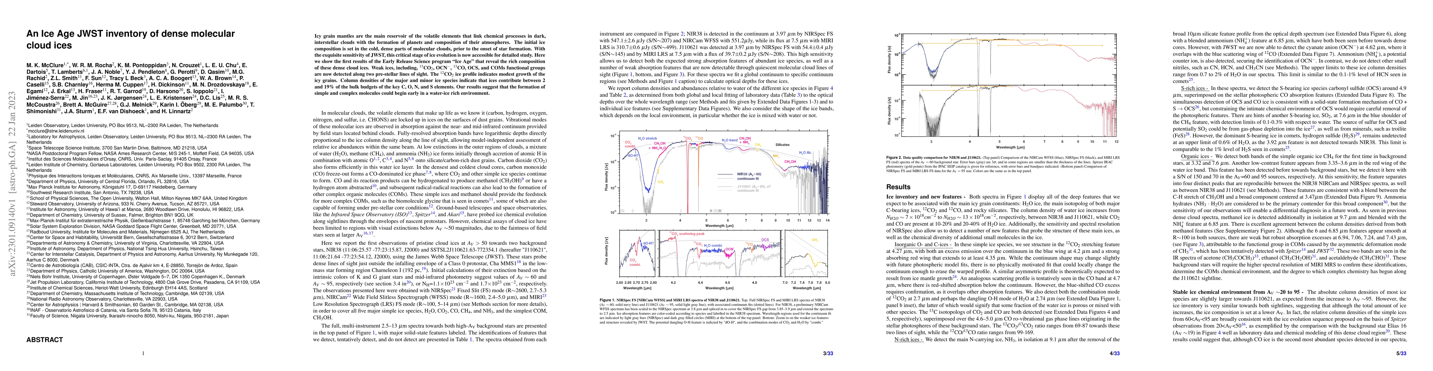 Thumbnail for An Ice Age JWST inventory of dense molecular cloud ices