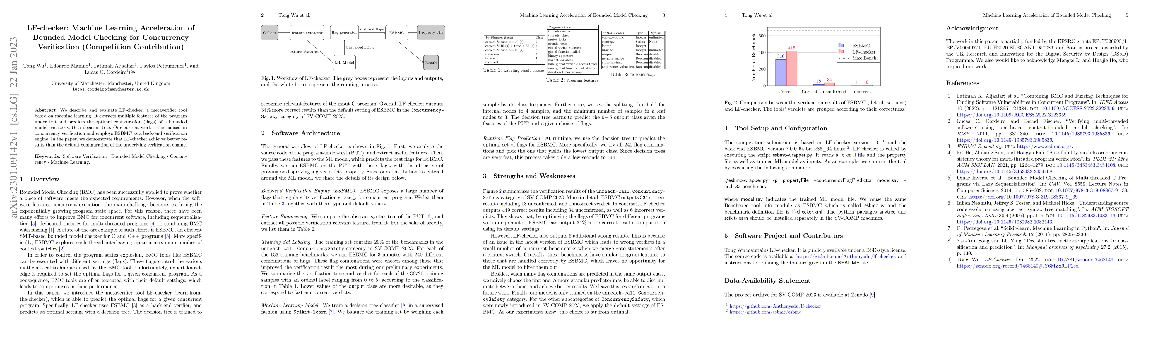 Thumbnail for LF-checker: Machine Learning Acceleration of Bounded Model Checking for
  Concurrency Verification (Competition Contribution)