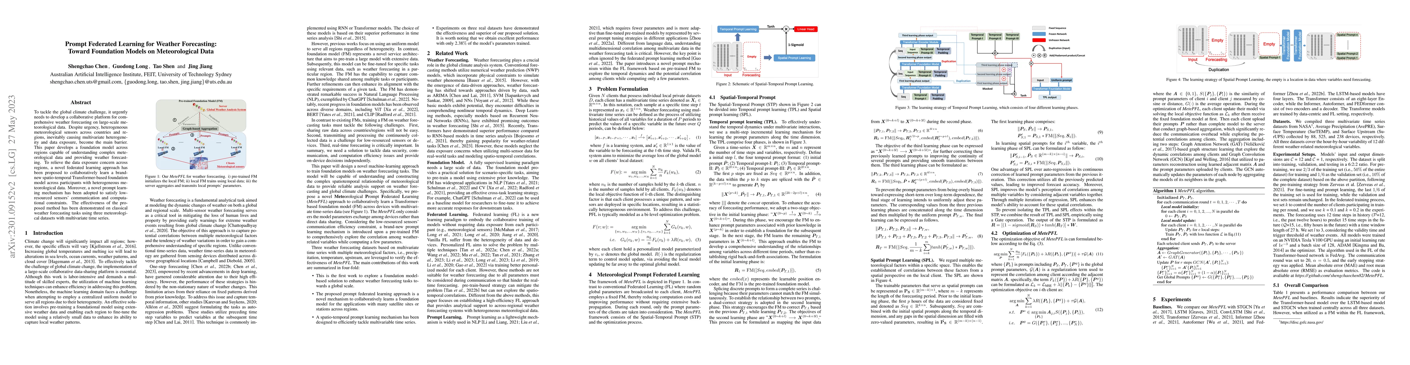 Thumbnail for Prompt Federated Learning for Weather Forecasting: Toward Foundation
  Models on Meteorological Data
