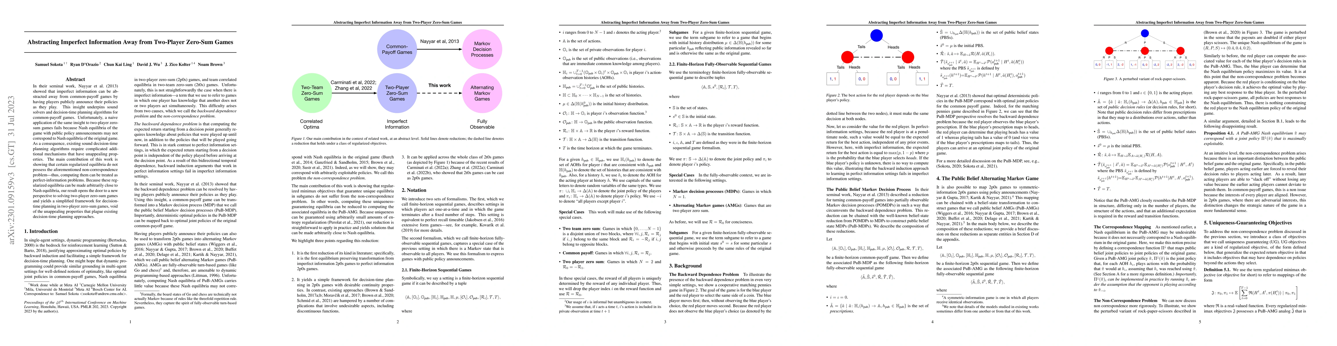 Thumbnail for Abstracting Imperfect Information Away from Two-Player Zero-Sum Games