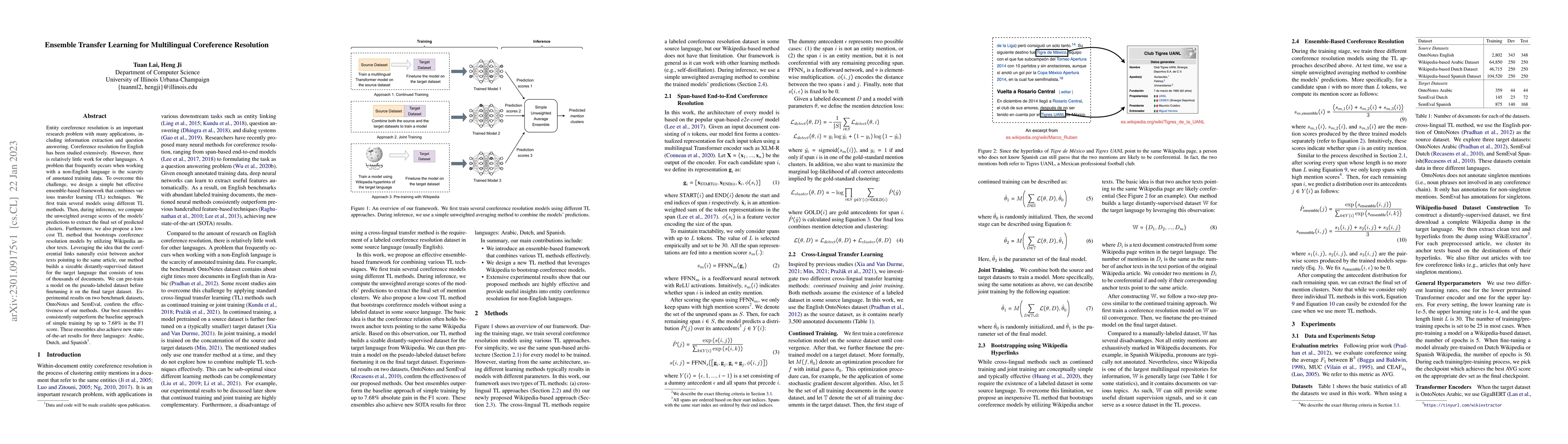 Thumbnail for Ensemble Transfer Learning for Multilingual Coreference Resolution