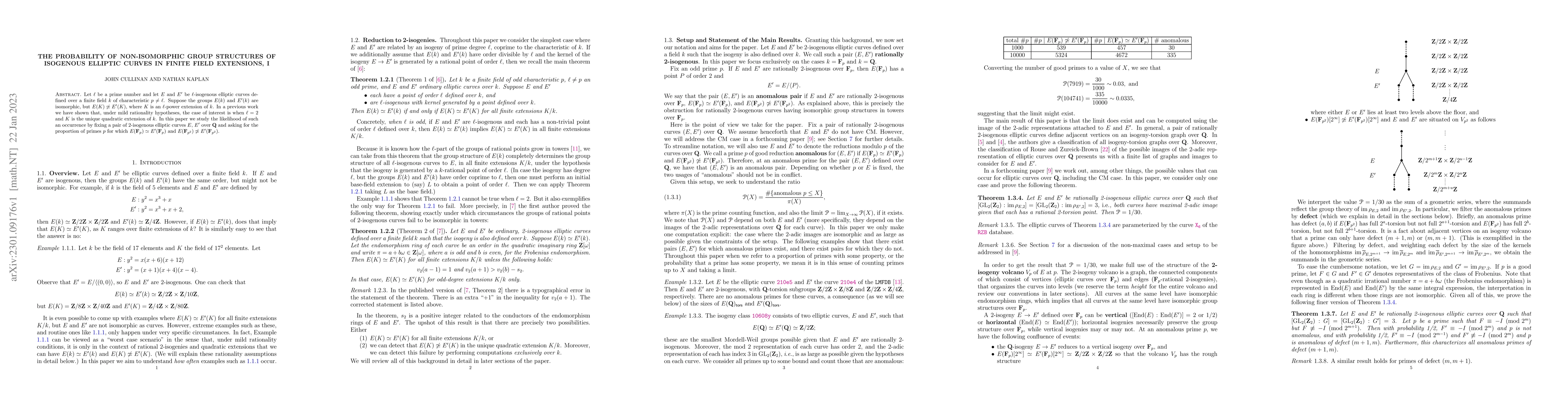 Thumbnail for The probability of non-isomorphic group structures of isogenous elliptic
  curves in finite field extensions, I
