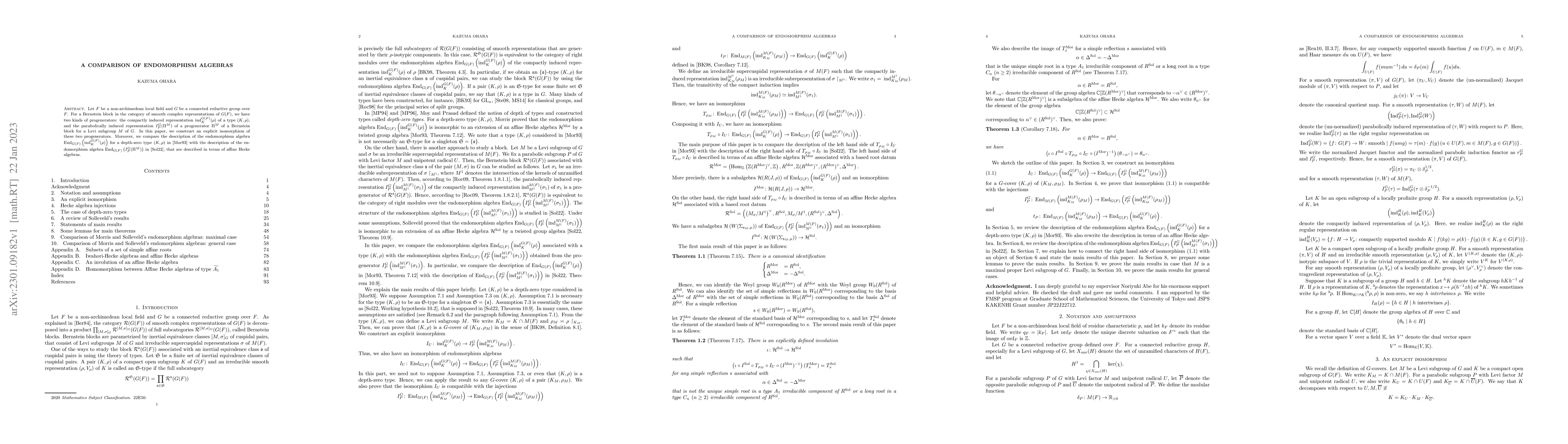 Thumbnail for A comparison of endomorphism algebras