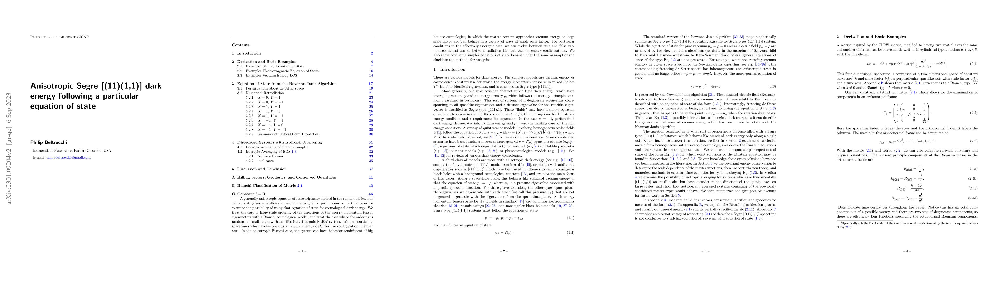 Thumbnail for Anisotropic Segre [(11)(1,1)] dark energy following a particular
  equation of state