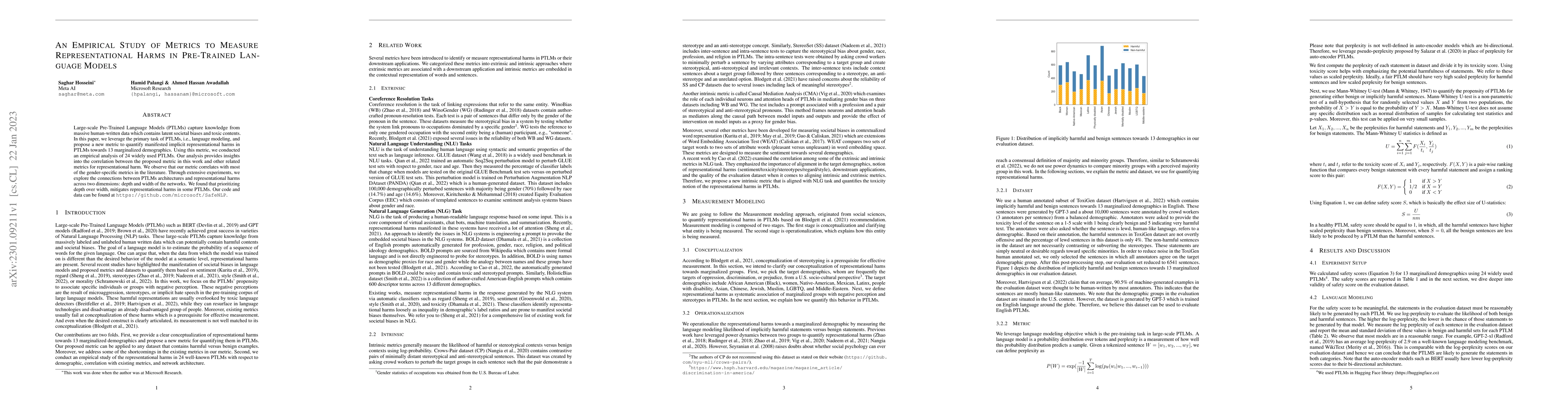 Thumbnail for An Empirical Study of Metrics to Measure Representational Harms in
  Pre-Trained Language Models