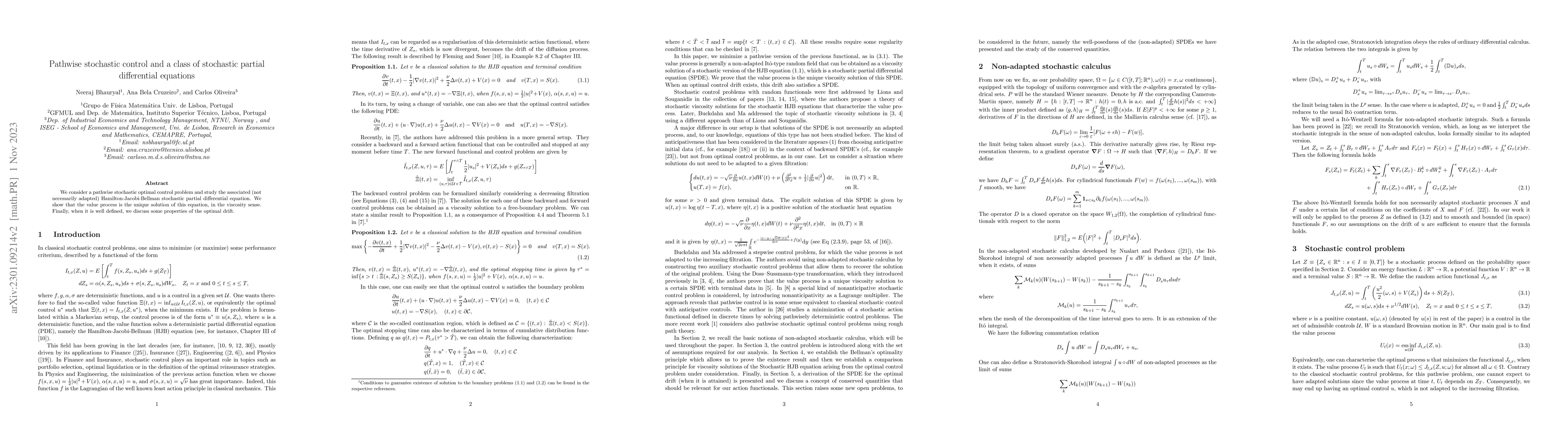 Thumbnail for Pathwise stochastic control and a class of stochastic partial
  differential equations