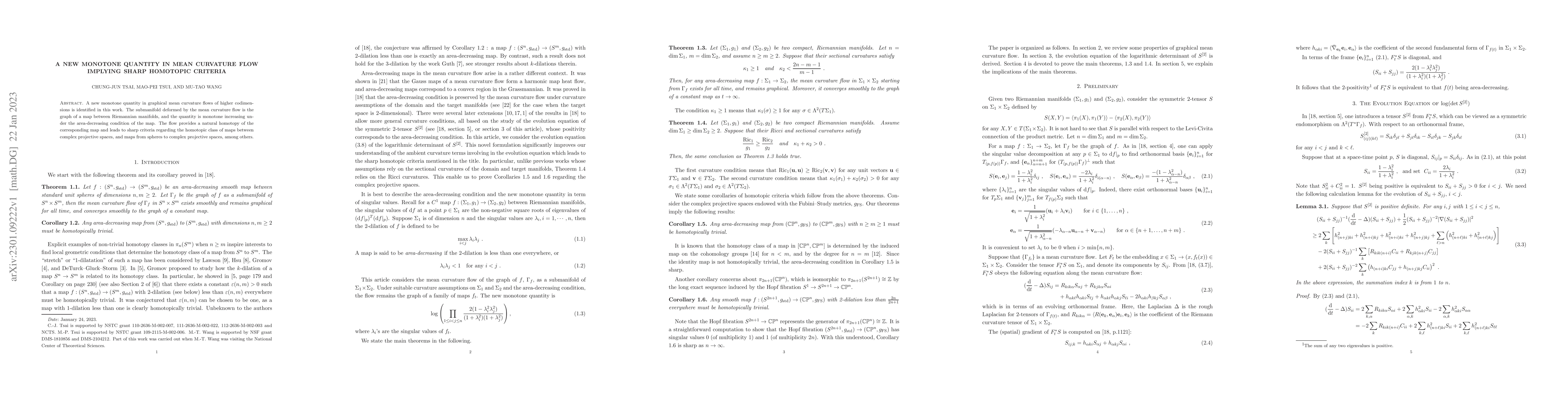 Thumbnail for A New Monotone Quantity in Mean Curvature Flow Implying Sharp Homotopic
  Criteria
