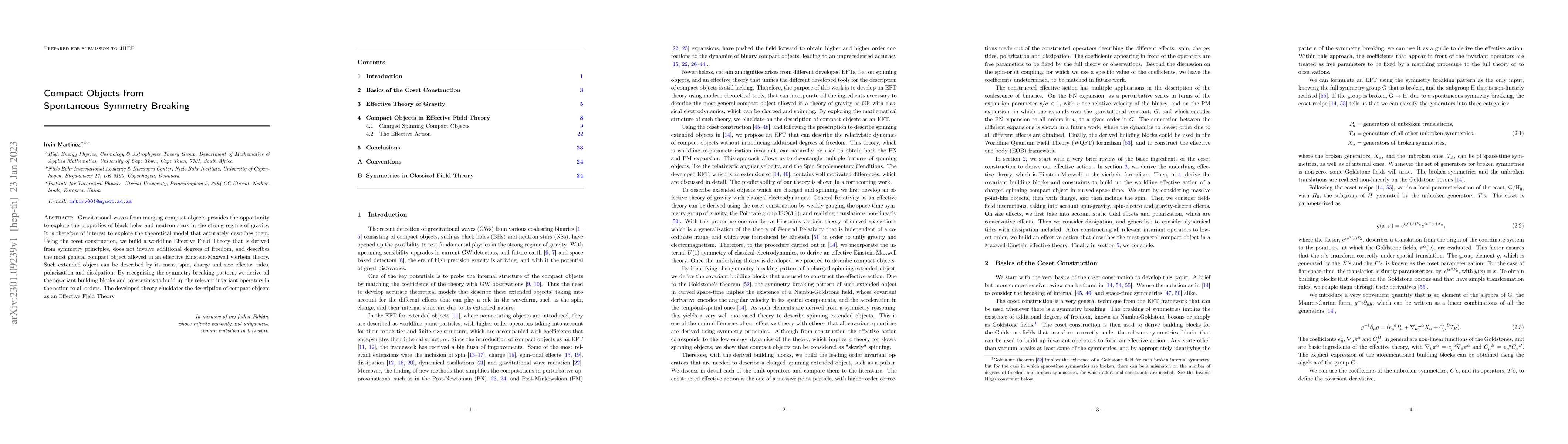 Thumbnail for Compact Objects from Spontaneous Symmetry Breaking