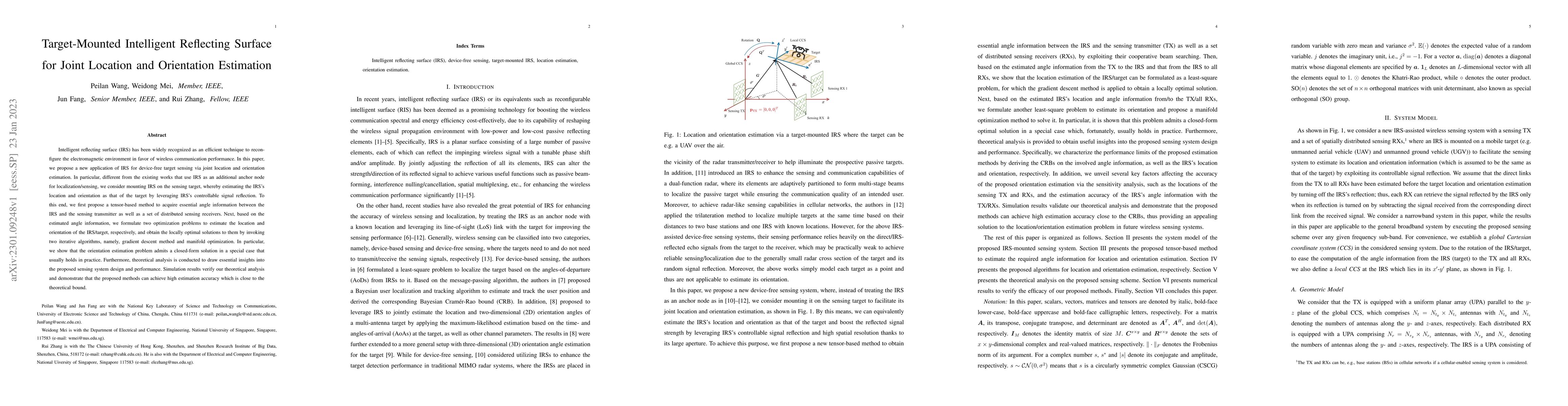 Thumbnail for Target-Mounted Intelligent Reflecting Surface for Joint Location and
  Orientation Estimation