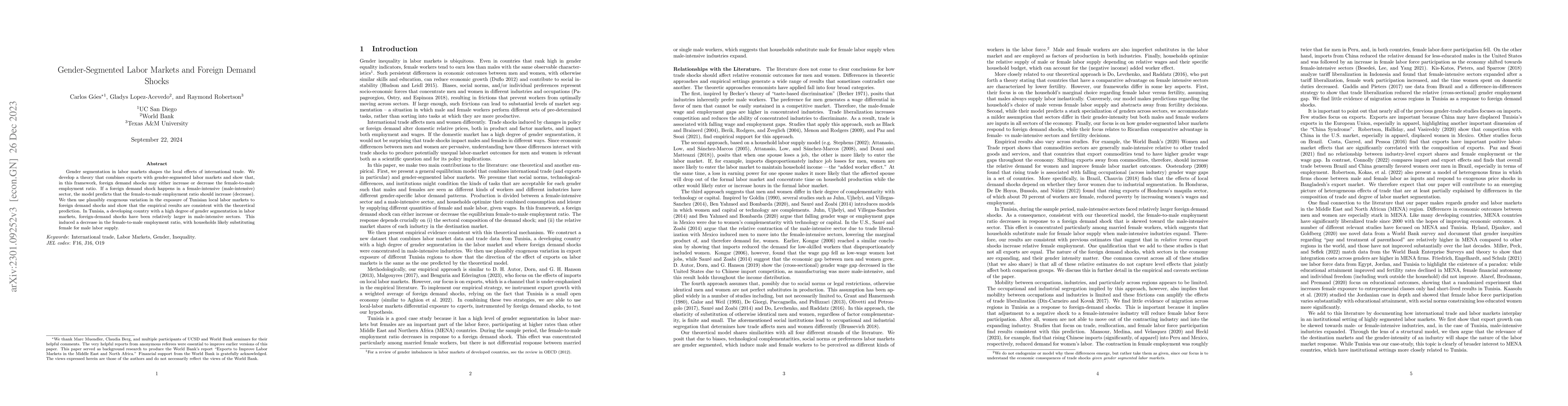 Thumbnail for Gender-Segmented Labor Markets and Foreign Demand Shocks