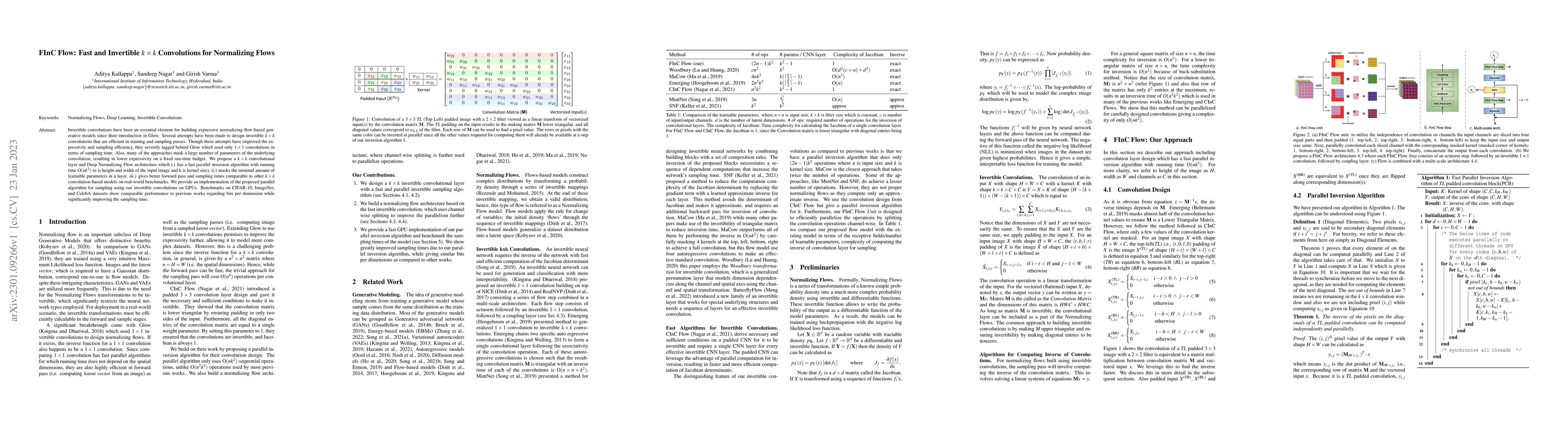 Thumbnail for FInC Flow: Fast and Invertible $k \times k$ Convolutions for Normalizing
  Flows