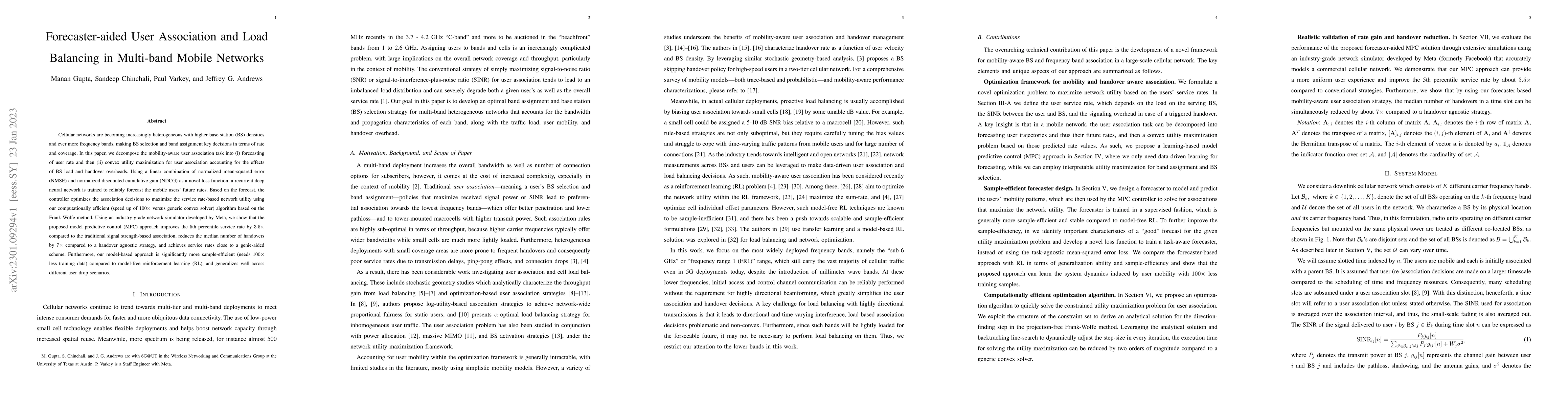 Thumbnail for Forecaster-aided User Association and Load Balancing in Multi-band
  Mobile Networks
