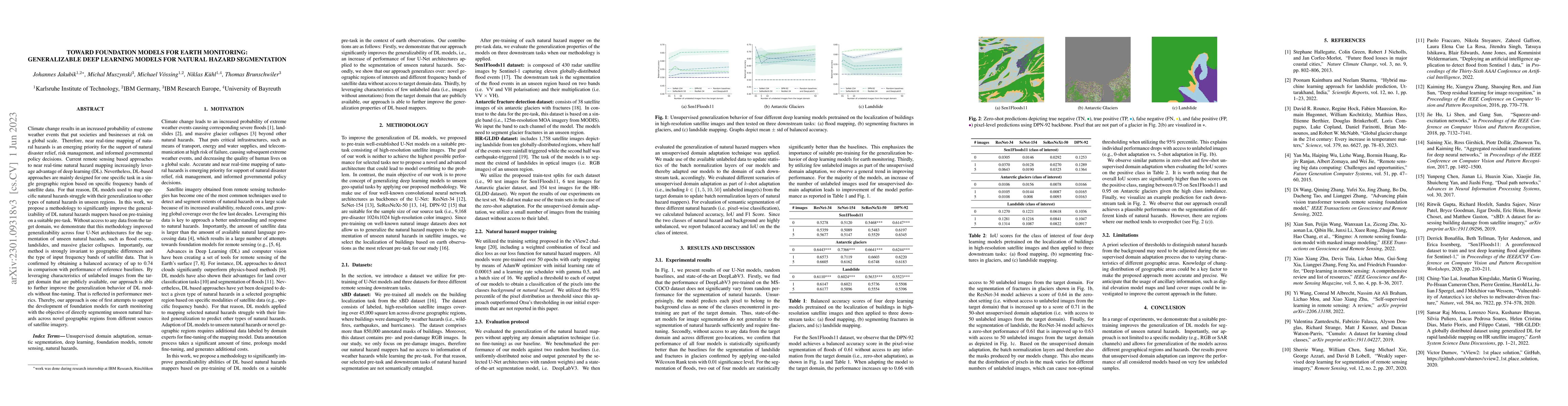 Thumbnail for Toward Foundation Models for Earth Monitoring: Generalizable Deep
  Learning Models for Natural Hazard Segmentation