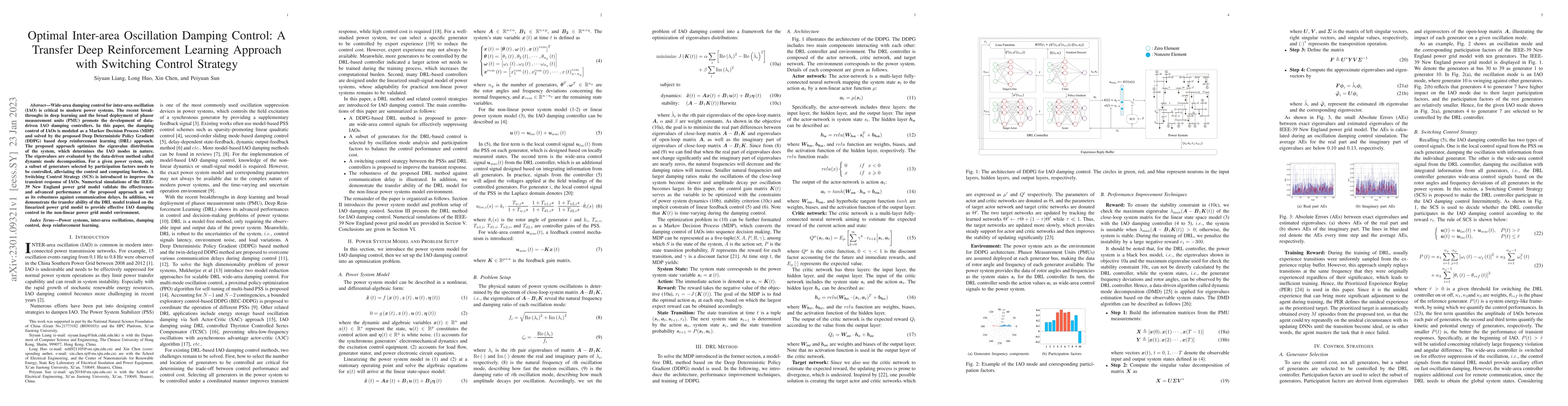 Thumbnail for Optimal Inter-area Oscillation Damping Control: A Transfer Deep
  Reinforcement Learning Approach with Switching Control Strategy