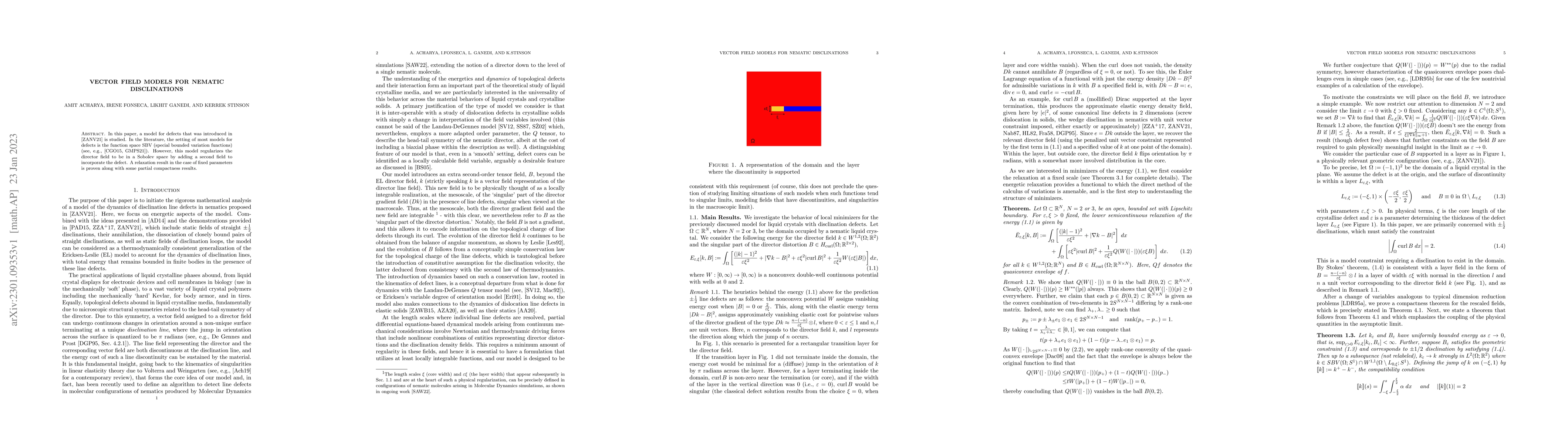 Thumbnail for Vector Field Models for Nematic Disclinations