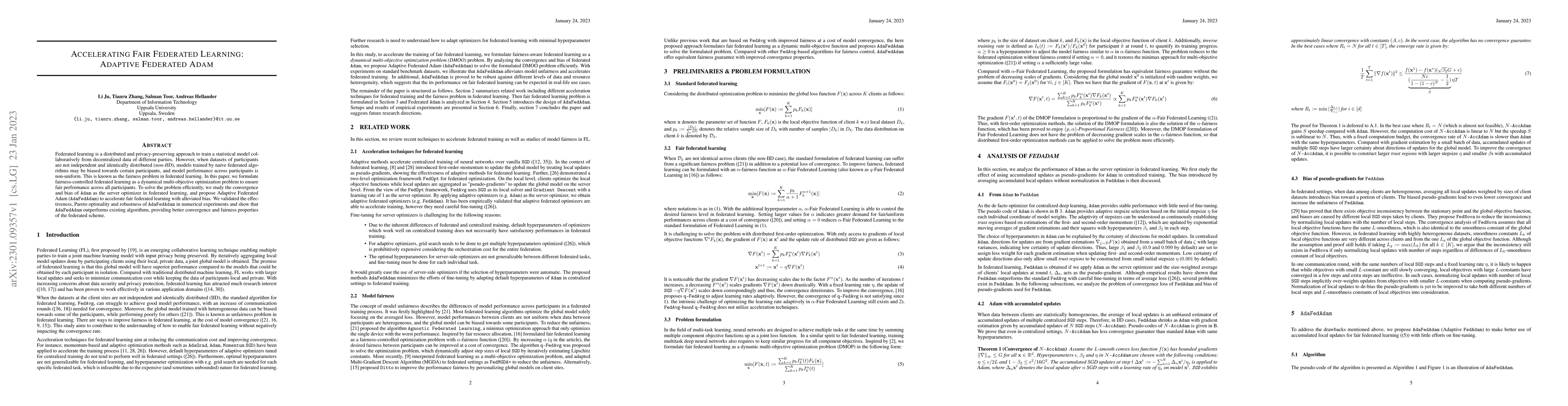 Thumbnail for Accelerating Fair Federated Learning: Adaptive Federated Adam