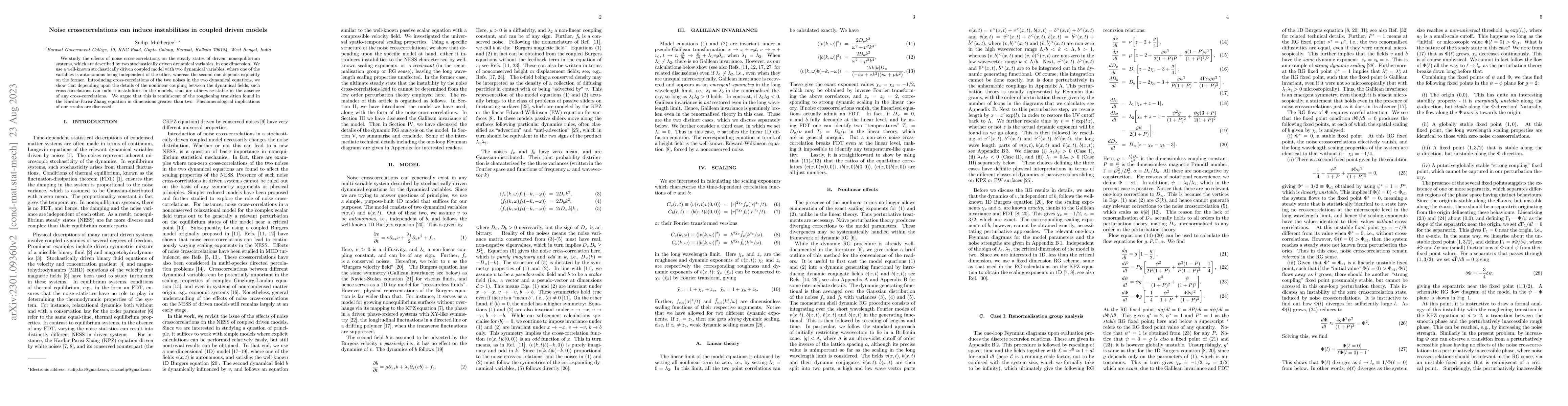 Thumbnail for Noise crosscorrelations can induce instabilities in coupled driven
  models