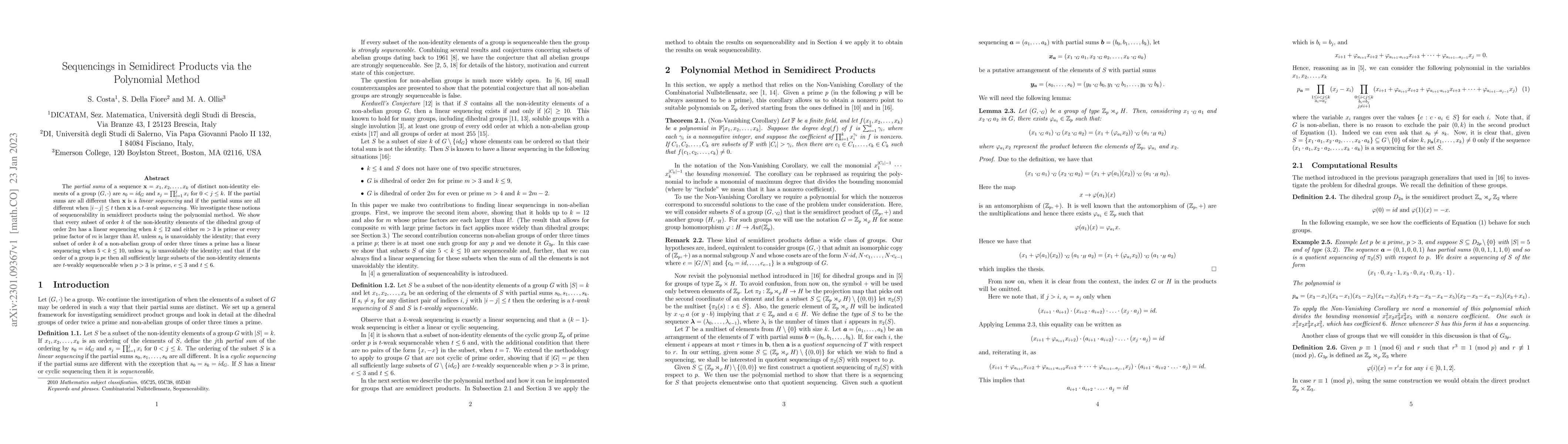 Thumbnail for Sequencings in Semidirect Products via the Polynomial Method