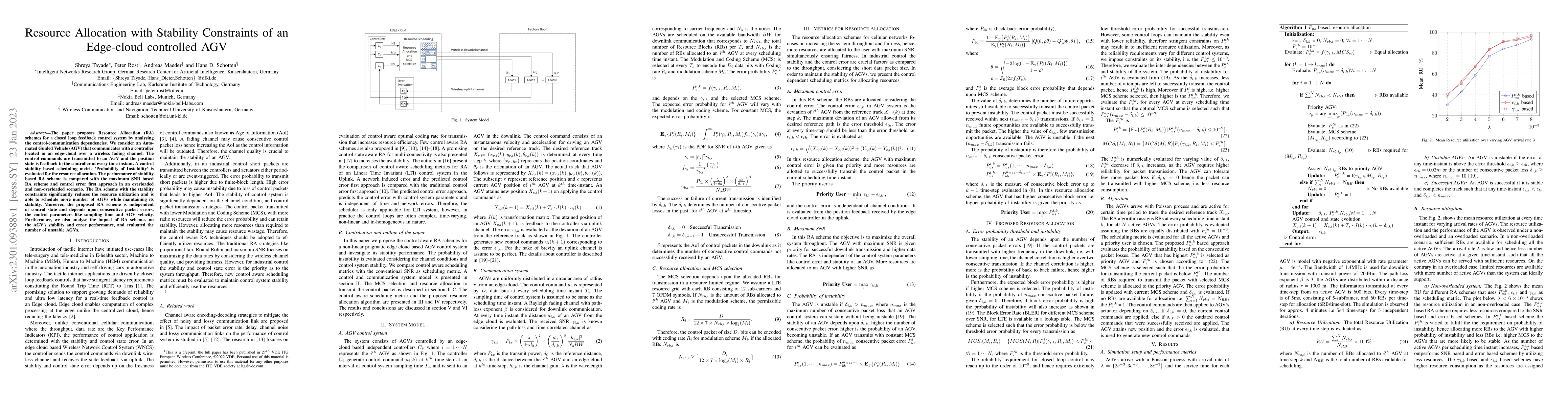 Thumbnail for Resource Allocation with Stability Constraints of an Edge-cloud
  controlled AGV