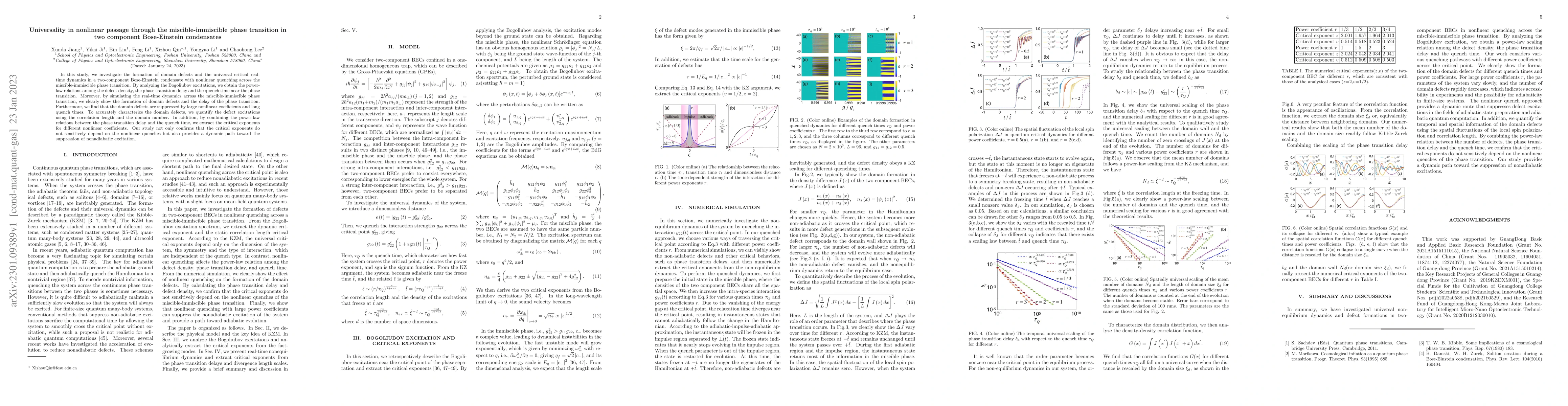 Thumbnail for Universality in nonlinear passage through the miscible-immiscible phase
  transition in two component Bose-Einstein condensates