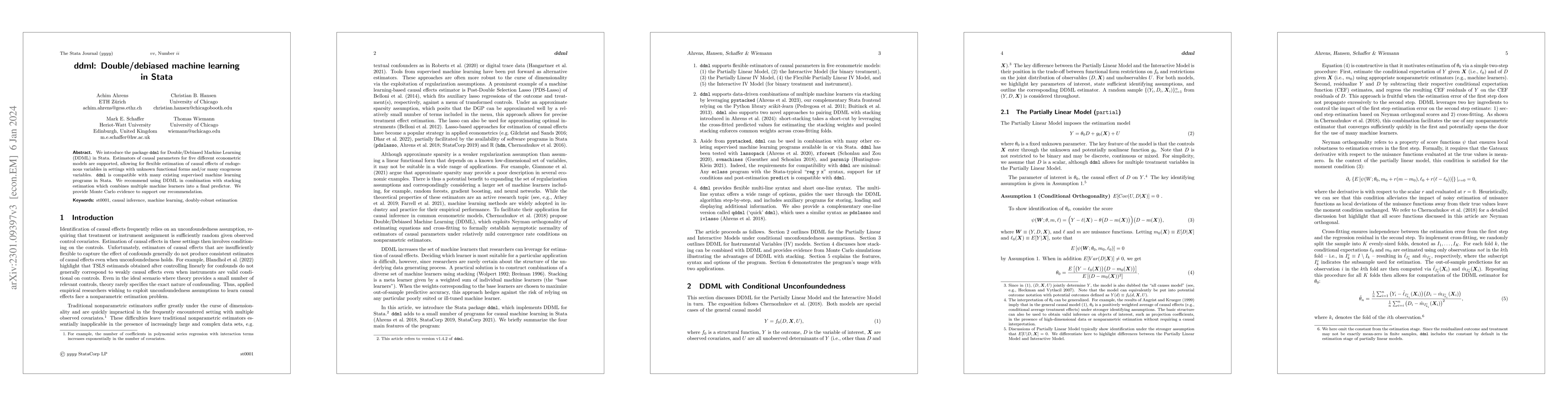Thumbnail for ddml: Double/debiased machine learning in Stata