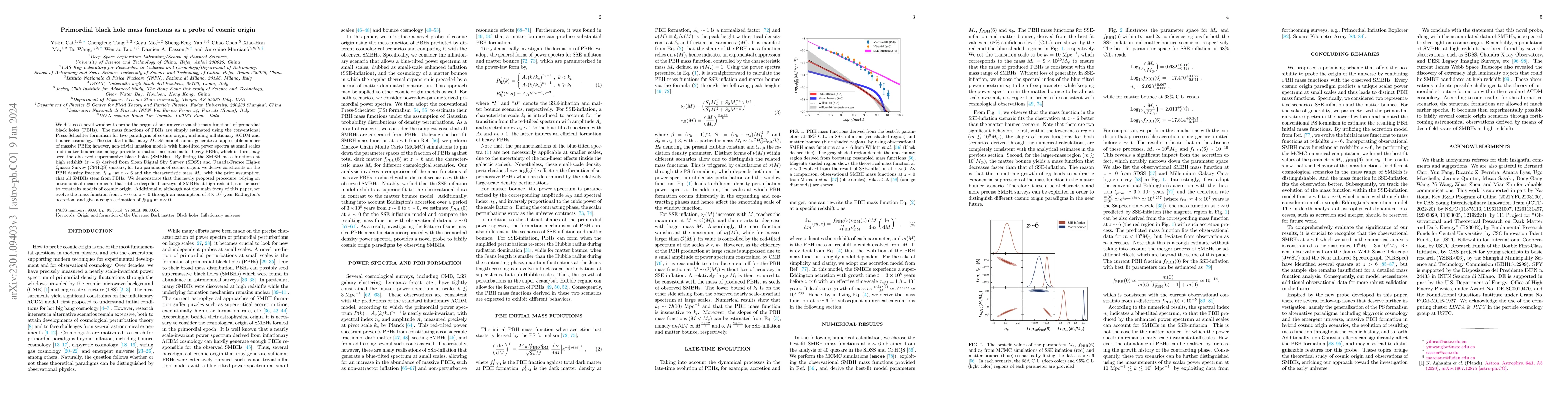 Thumbnail for Primordial black hole mass functions as a probe of cosmic origin