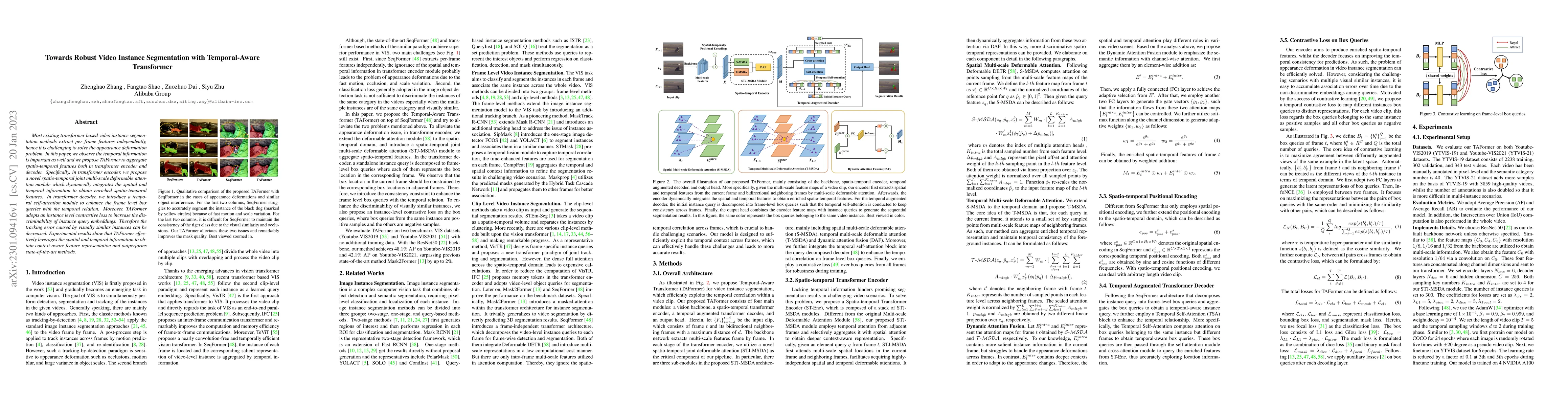 Thumbnail for Towards Robust Video Instance Segmentation with Temporal-Aware
  Transformer