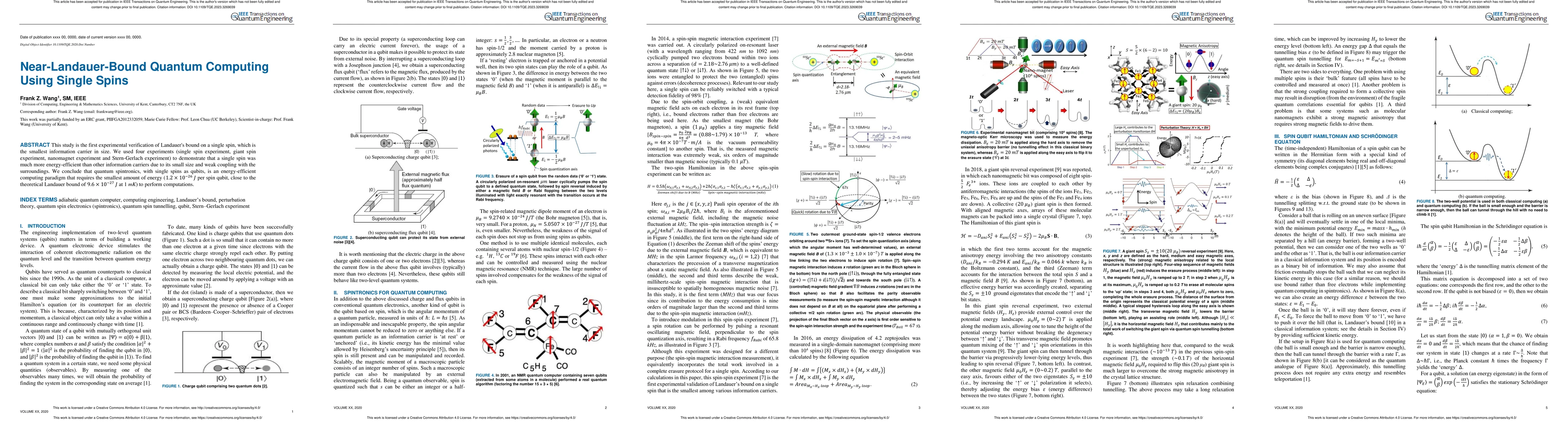 Thumbnail for Near-Landauer-Bound Quantum Computing Using Single Spins