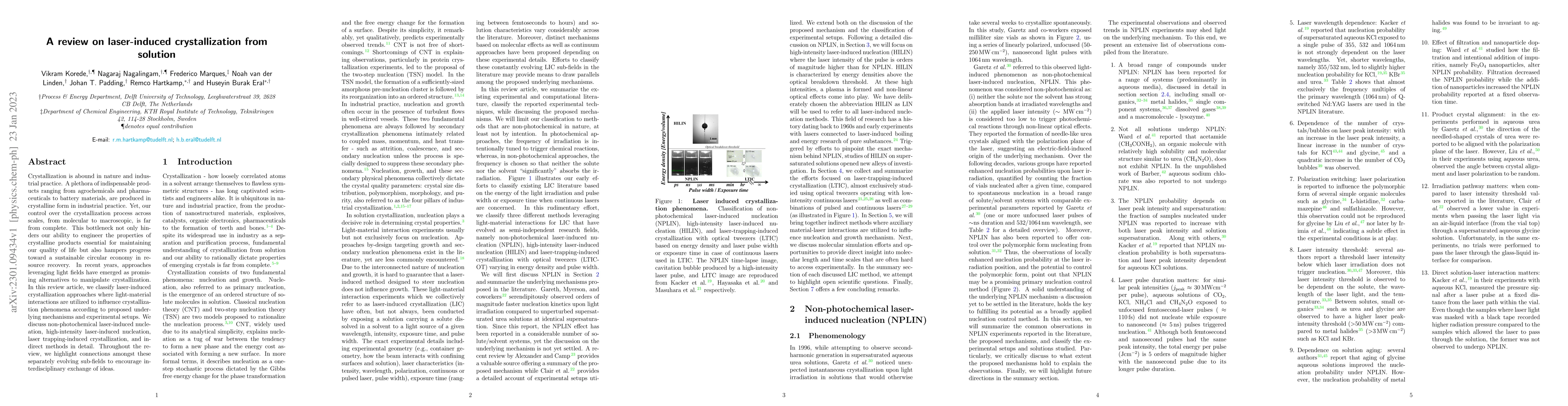 Thumbnail for A review on laser-induced crystallization from solution
