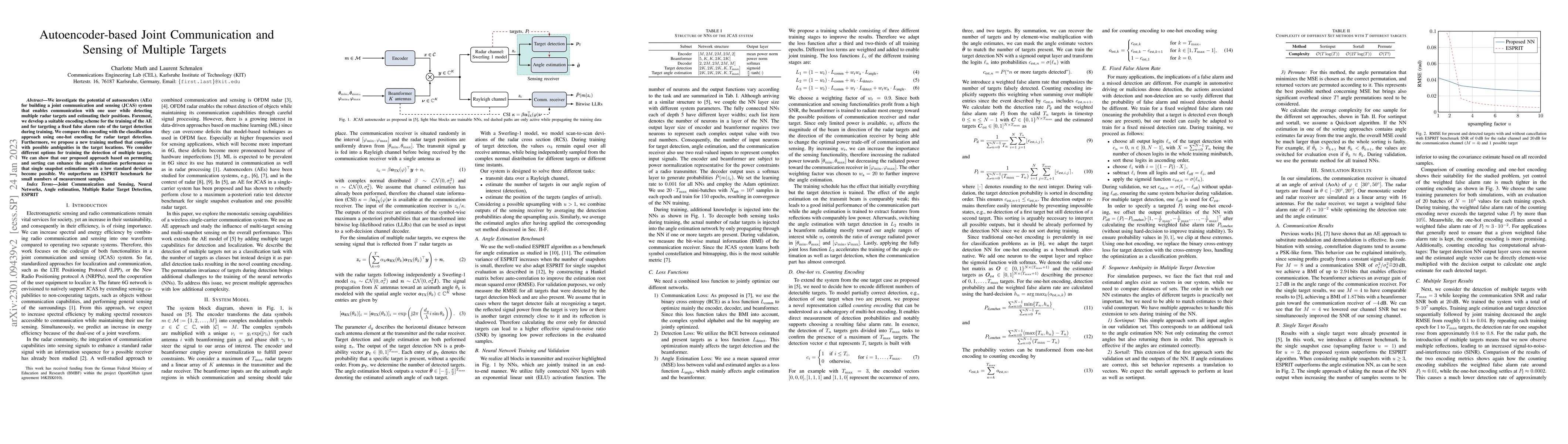 Thumbnail for Autoencoder-based Joint Communication and Sensing of Multiple Targets