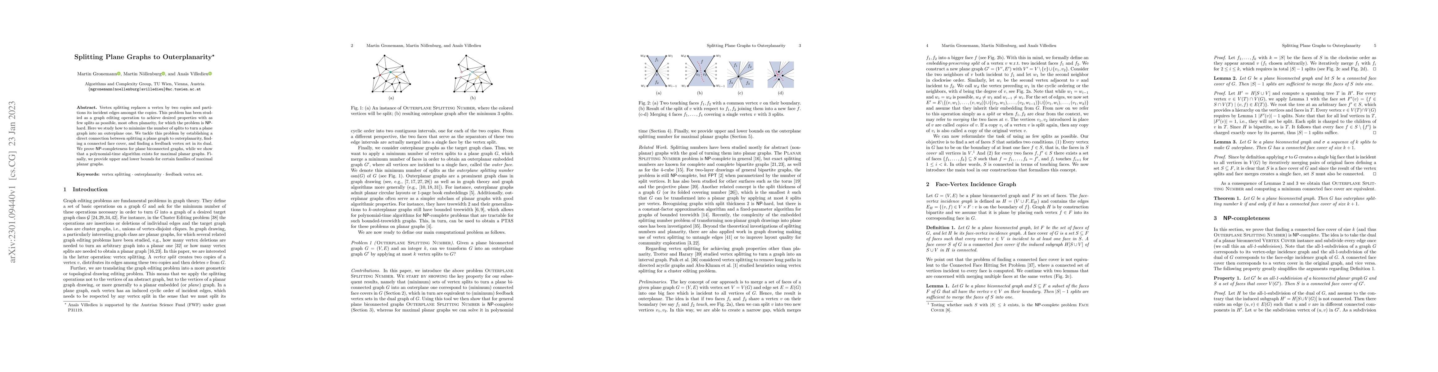 Thumbnail for Splitting Plane Graphs to Outerplanarity