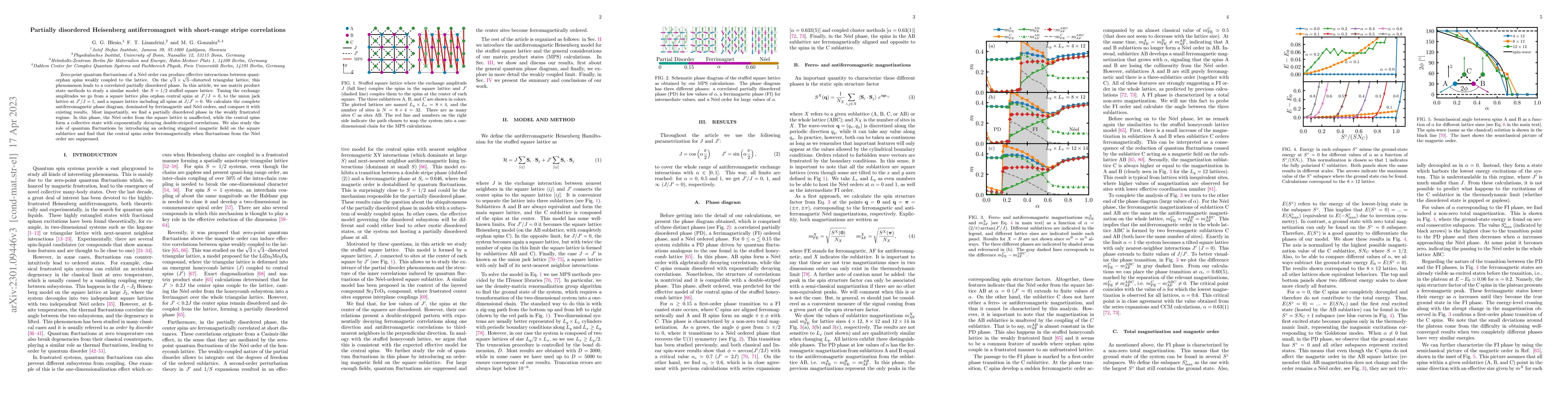 Thumbnail for Partially disordered Heisenberg antiferromagnet with short-range stripe
  correlations