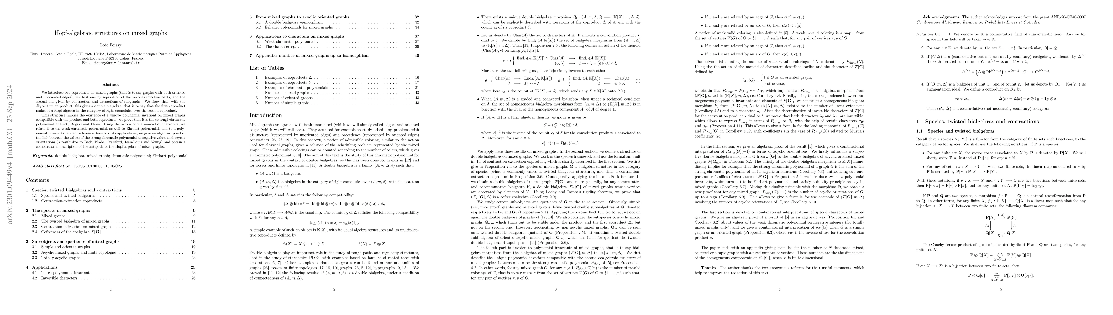 Thumbnail for Hopf algebraic structures on mixed graphs