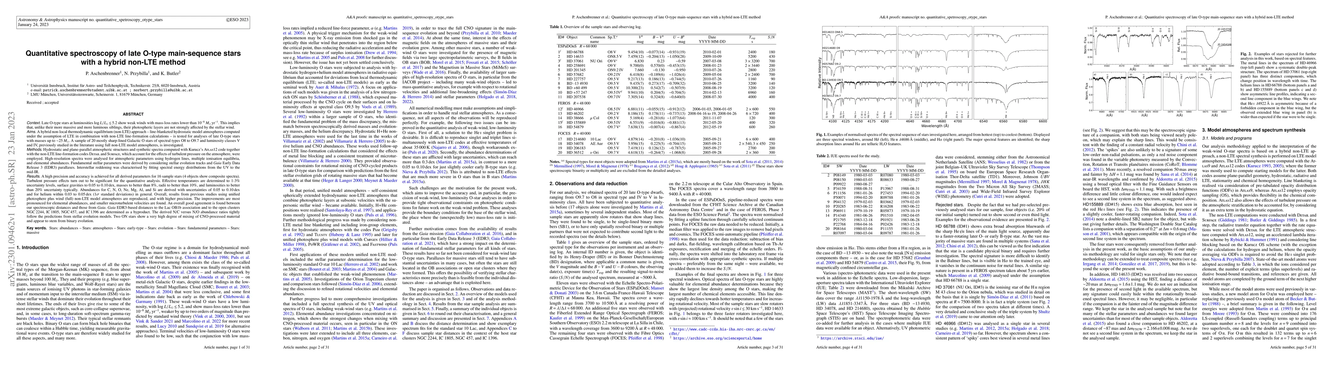 Thumbnail for Quantitative spectroscopy of late O-type main-sequence stars with a
  hybrid non-LTE method