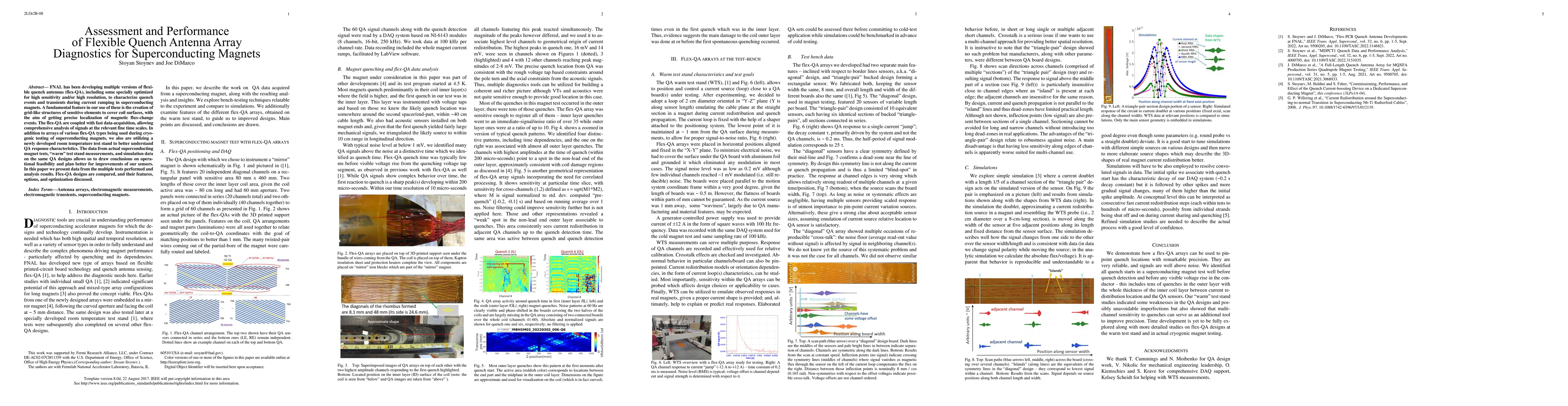 Thumbnail for Assessment and Performance of Flexible Quench Antenna Array Diagnostics
  for Superconducting Magnets