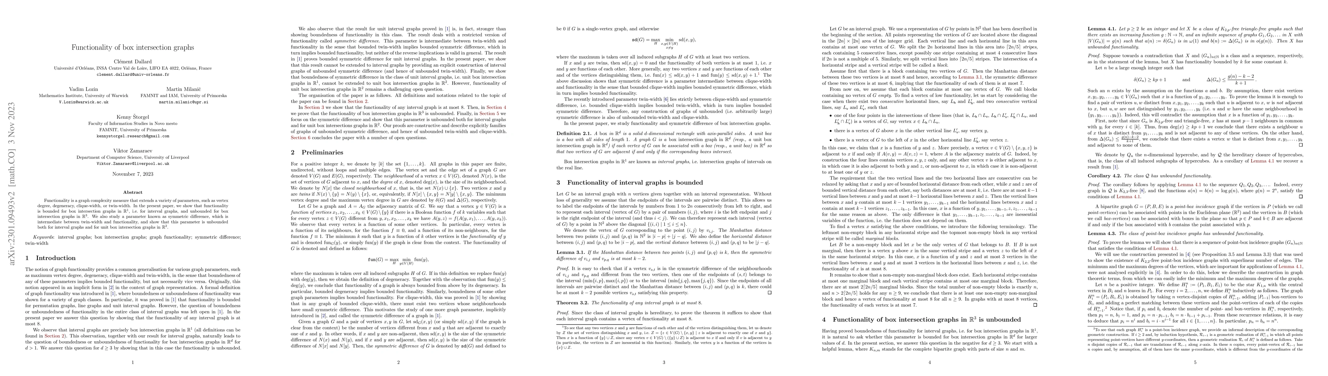 Thumbnail for Functionality of box intersection graphs