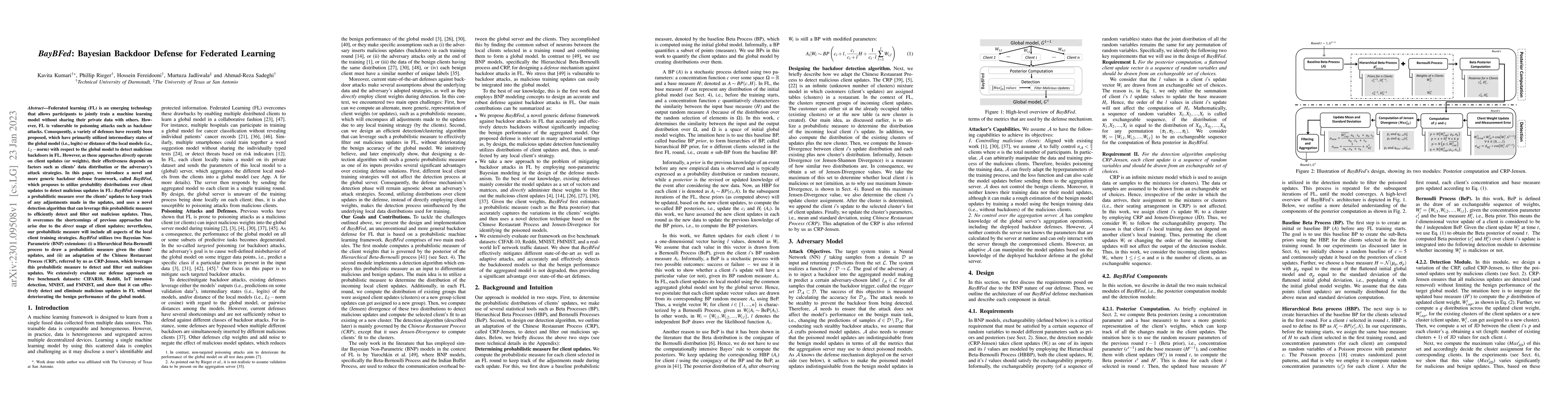 Thumbnail for BayBFed: Bayesian Backdoor Defense for Federated Learning