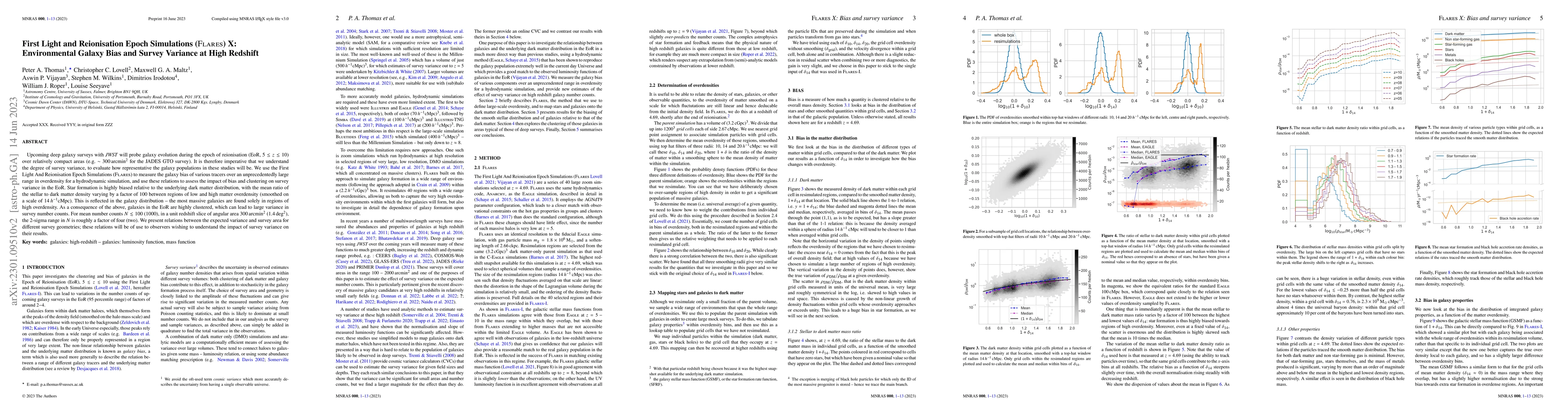 Thumbnail for First Light and Reionisation Epoch Simulations (FLARES) X: Environmental
  Galaxy Bias and Survey Variance at High Redshift