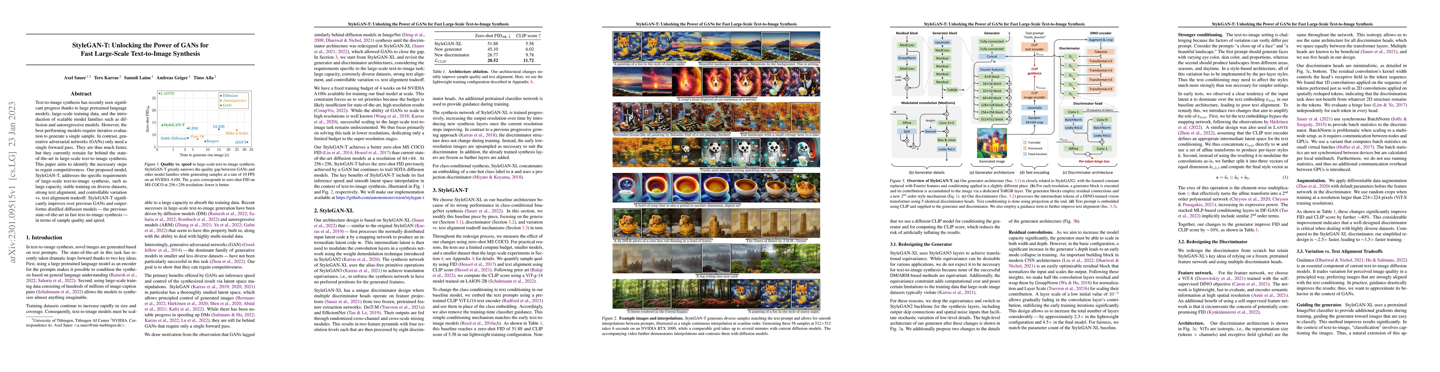 Thumbnail for StyleGAN-T: Unlocking the Power of GANs for Fast Large-Scale
  Text-to-Image Synthesis