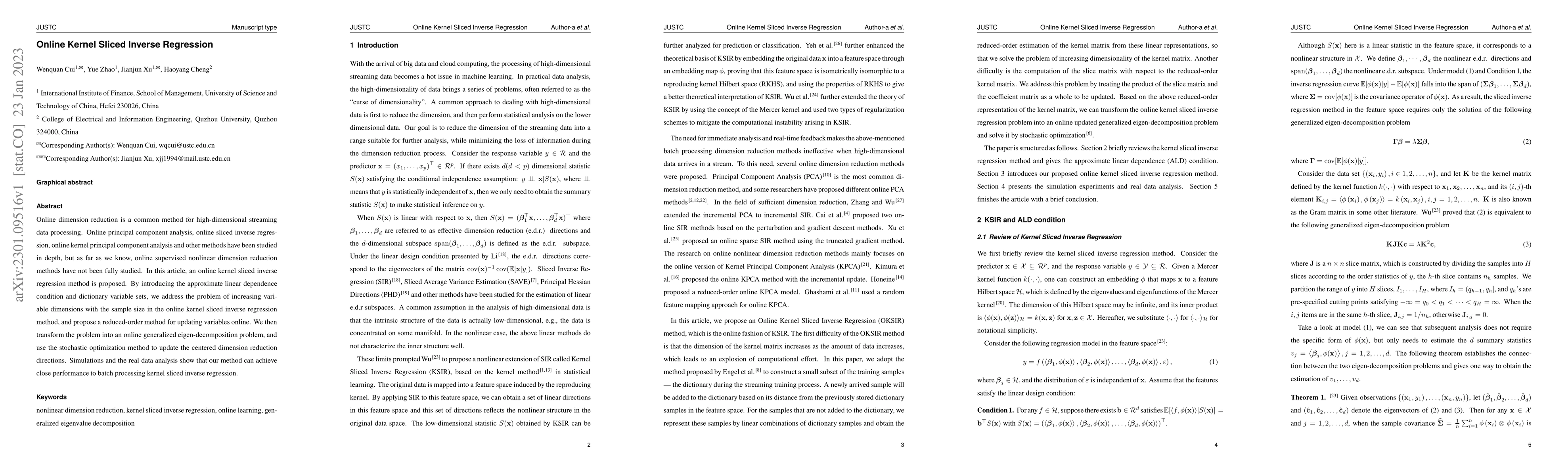 Thumbnail for Online Kernel Sliced Inverse Regression