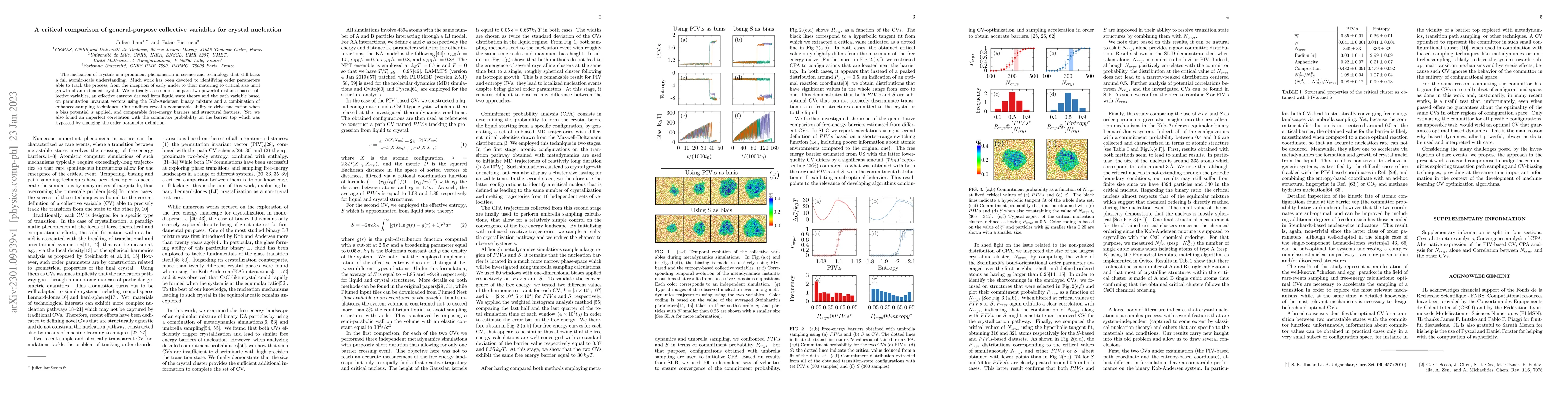Thumbnail for A critical comparison of general-purpose collective variables for
  crystal nucleation