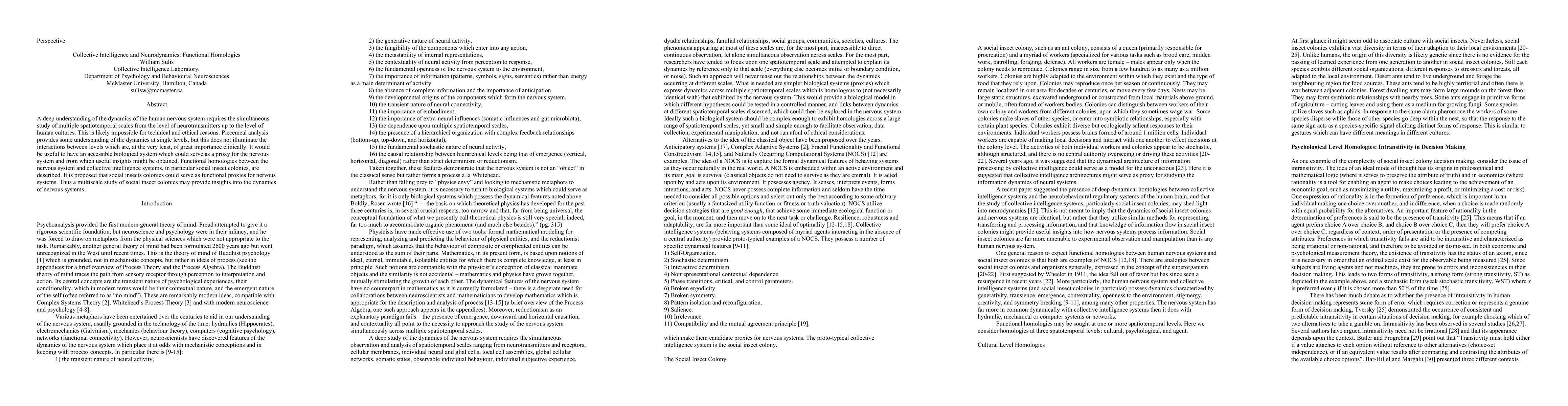 Thumbnail for Collective Intelligence and Neurodynamics: Functional Homologies
