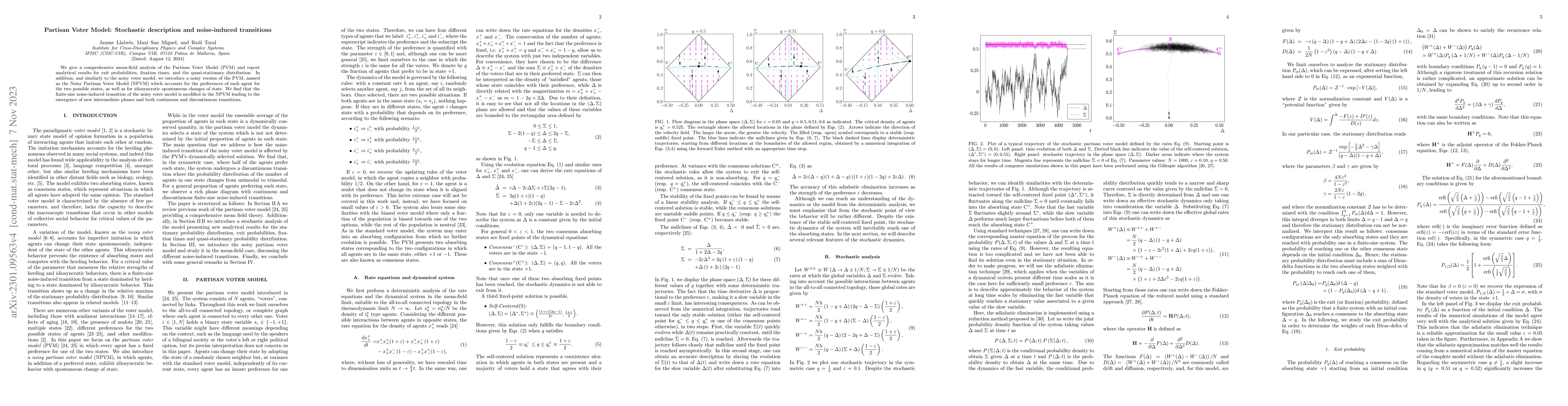 Thumbnail for Partisan Voter Model: Stochastic description and noise-induced
  transitions