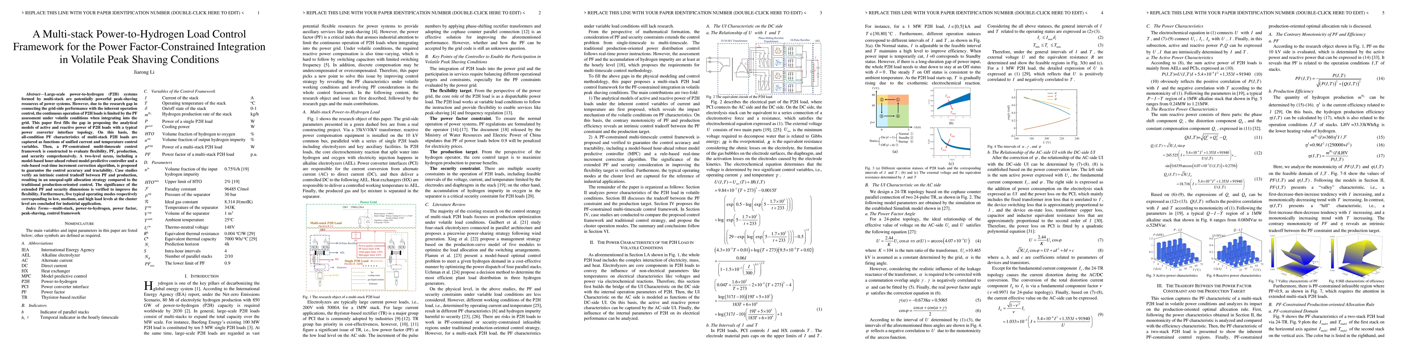Thumbnail for A Multi-stack Power-to-Hydrogen Load Control Framework for the Power
  Factor-Constrained Integration in Volatile Peak Shaving Conditions