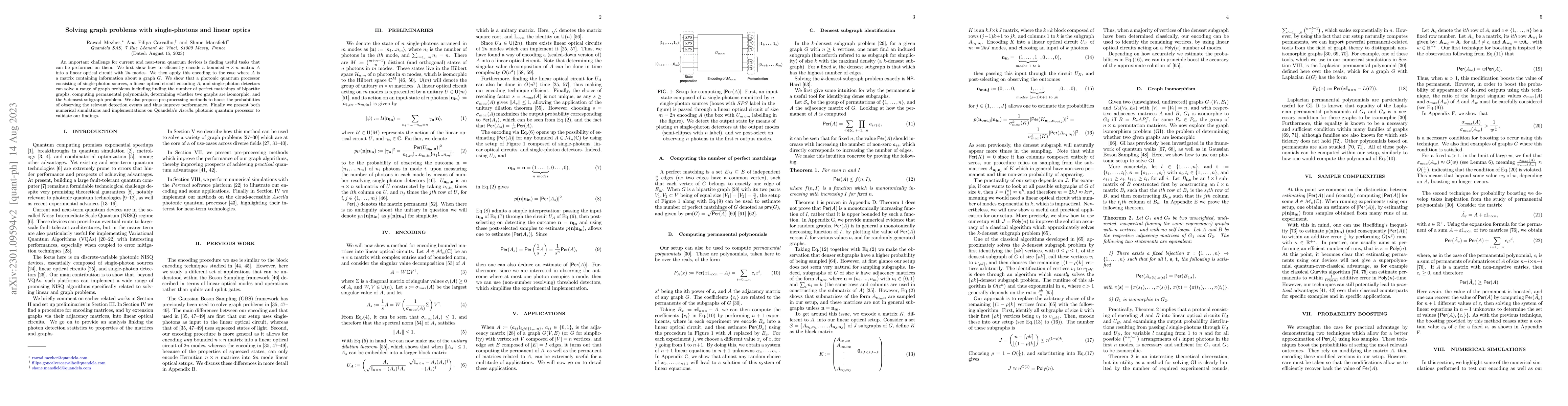 Thumbnail for Solving graph problems with single-photons and linear optics
