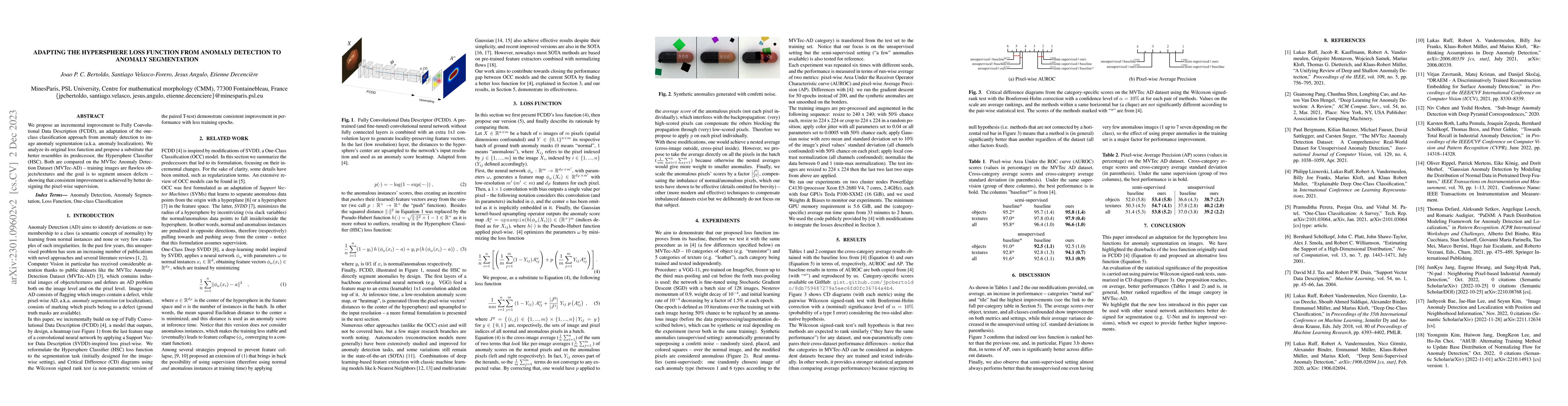 Thumbnail for Adapting the Hypersphere Loss Function from Anomaly Detection to Anomaly
  Segmentation